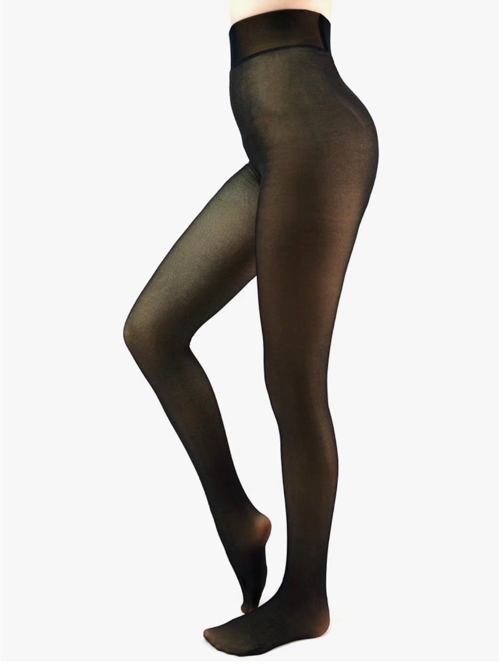 Women's Black “Sheer” Fleece Lined Tights for Winter